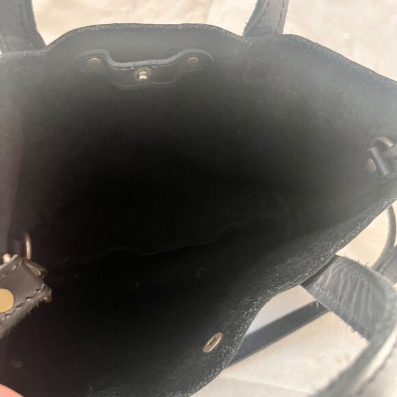 Portland Leather Goods Mini Crossbody Tote In Black Purse Bag Adjustable - Picture 4 of 10